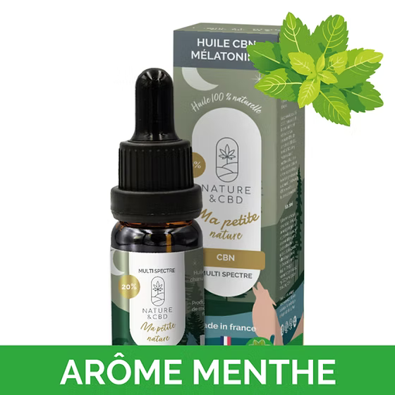 Huile CBN BIO 20% Sommeil Gout Menthe sans THC - Multi-Spectre - Cdelafrappe